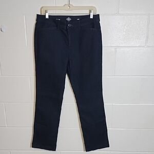 St. John's Bay Straight Leg Dark Denim Stretch Jeans Comfort Waist 4 Pockets
